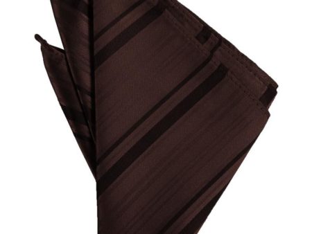 Truffle Striped Satin Pocket Square Sale