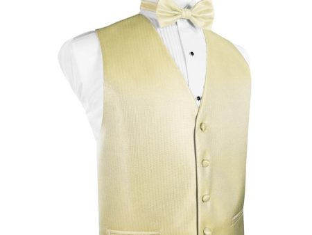 Banana Herringbone Tuxedo Vest on Sale