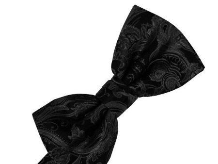 Black Paisley Silk Bow Tie Sale