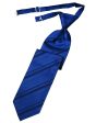 Royal Blue Striped Satin Necktie Sale