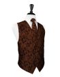 Cognac Tapestry Tuxedo Vest For Cheap