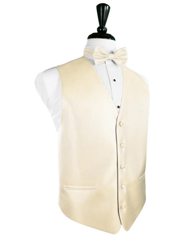 Sand Herringbone Tuxedo Vest Cheap