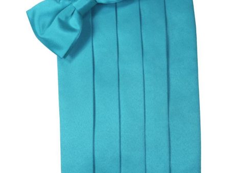 Turquoise Luxury Satin Cummerbund on Sale