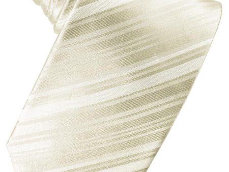 Ivory Striped Satin Necktie Online now