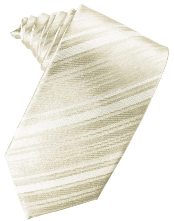 Ivory Striped Satin Necktie Online now