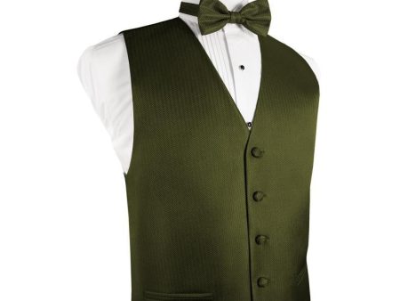 Fern Herringbone Tuxedo Vest For Cheap