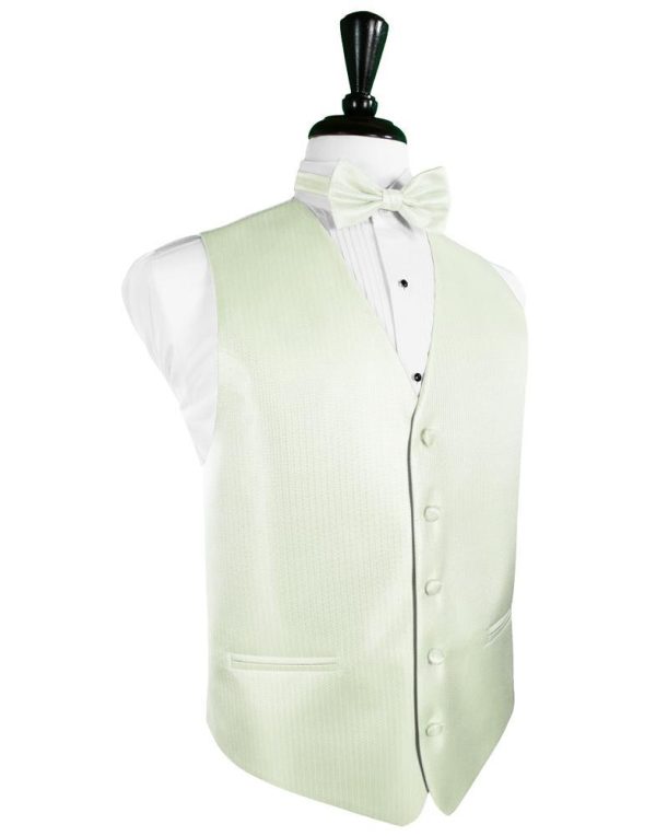 Pistachio Herringbone Tuxedo Vest Cheap