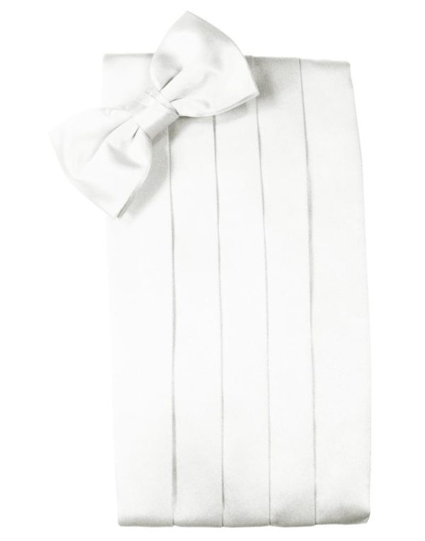 White Luxury Satin Cummerbund Supply