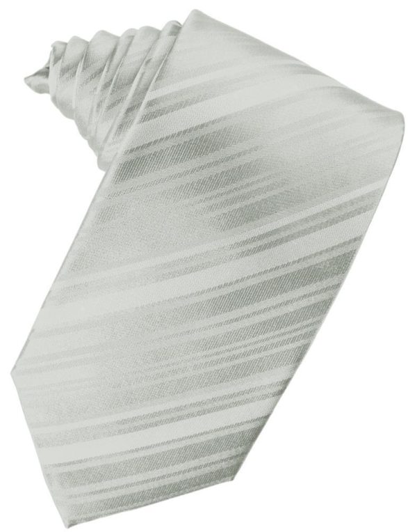 Platinum Striped Satin Necktie Sale