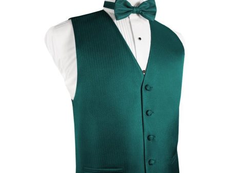 Jade Herringbone Tuxedo Vest Discount