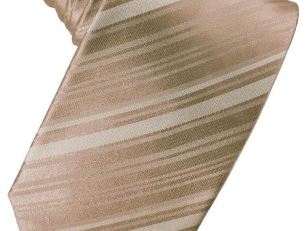 Latte Striped Satin Necktie Supply