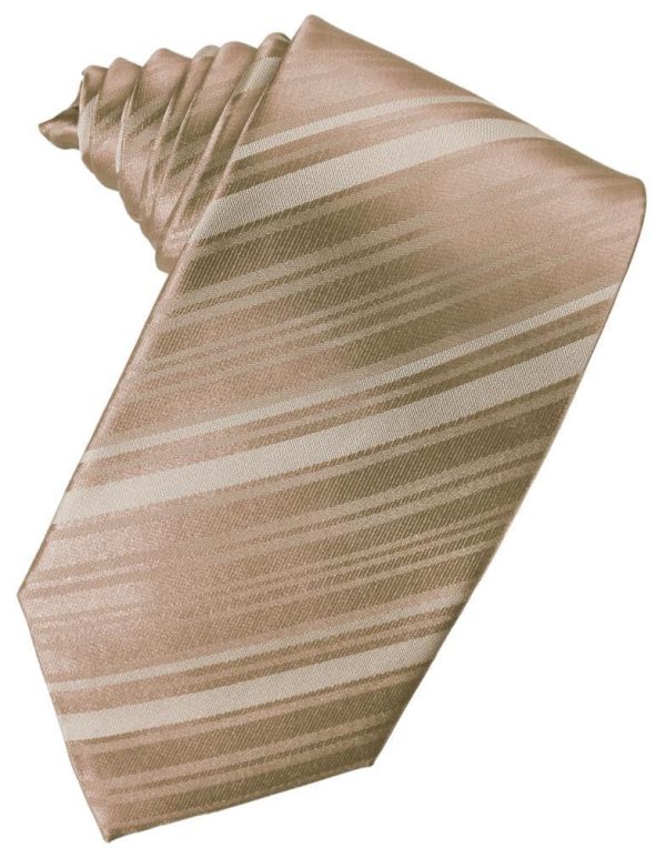 Latte Striped Satin Necktie Supply