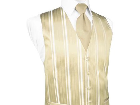 Bamboo Striped Satin Tuxedo Vest on Sale