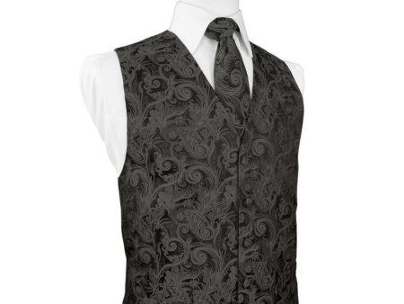 Charcoal Tapestry Tuxedo Vest Hot on Sale