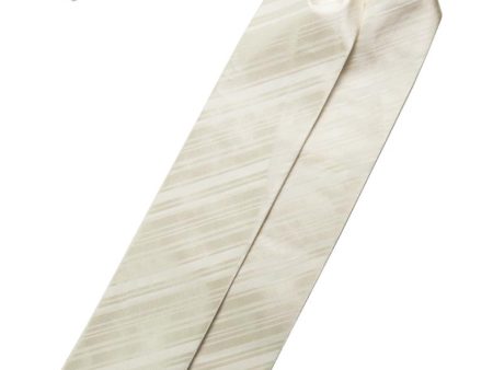 Ivory Striped Satin Ascot For Discount