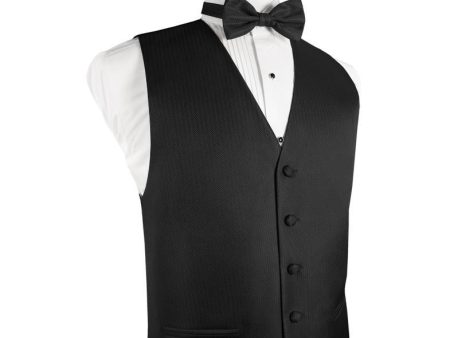 Black Herringbone Tuxedo Vest Supply