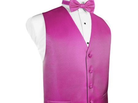 Fuchsia Herringbone Tuxedo Vest Online