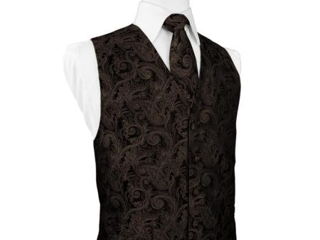 Chocolate Tapestry Tuxedo Vest Sale