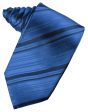 Royal Blue Striped Satin Necktie Sale