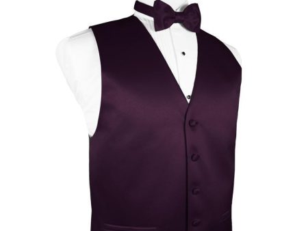 Berry Luxury Satin Tuxedo Vest For Cheap