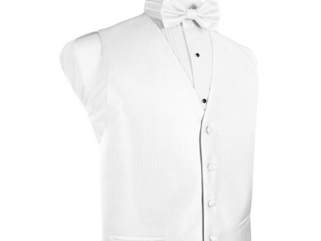 White Herringbone Tuxedo Vest Cheap