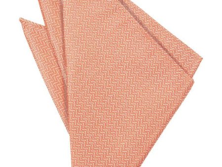 Coral Herringbone Pocket Square Online Hot Sale