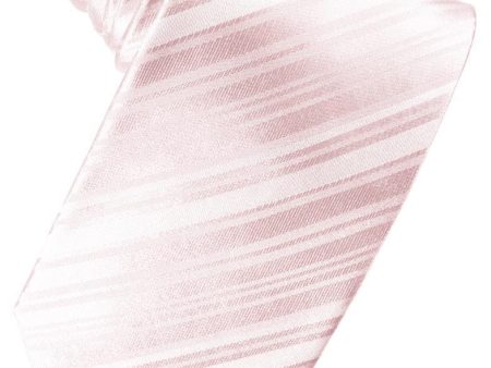 Pink Striped Satin Necktie Online Sale