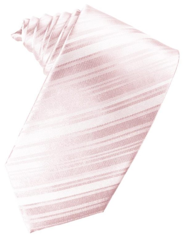 Pink Striped Satin Necktie Online Sale