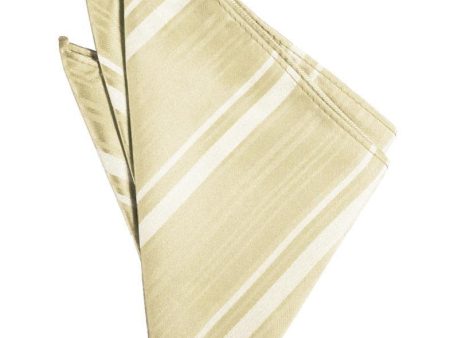 Bamboo Striped Satin Pocket Square on Sale