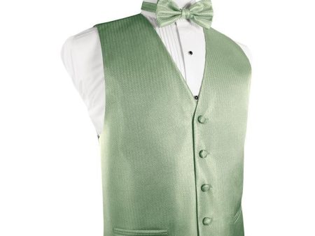 Mint Herringbone Tuxedo Vest For Sale