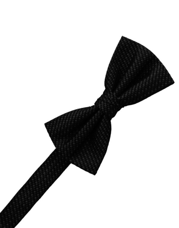 Black Silk Weave Bow Tie Discount