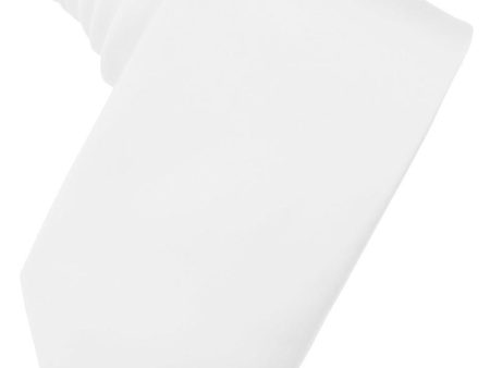 White Luxury Satin Necktie Sale