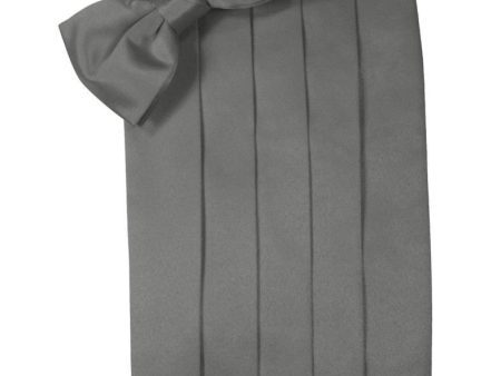 Charcoal Luxury Satin Cummerbund Discount