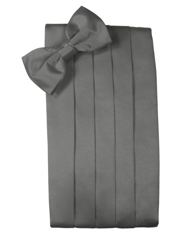 Charcoal Luxury Satin Cummerbund Discount