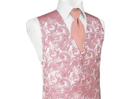 Coral Tapestry Tuxedo Vest Sale