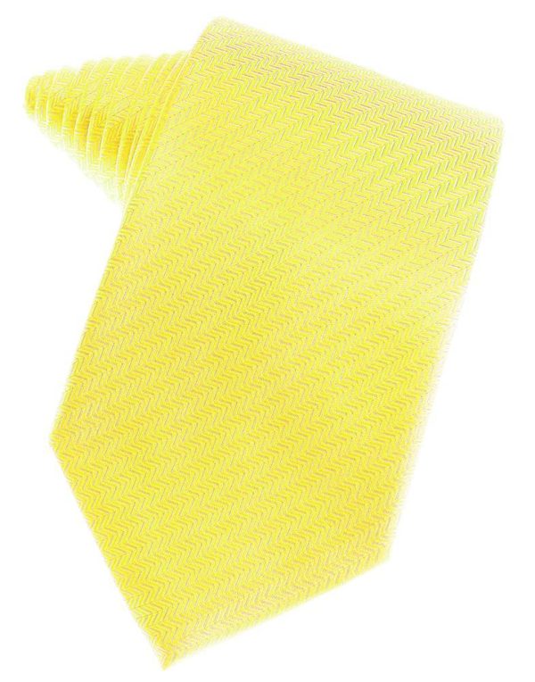 Lemon Herringbone Necktie Online Hot Sale