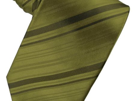 Moss Striped Satin Necktie Fashion