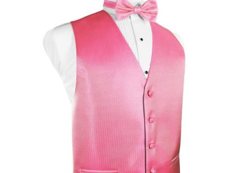 Bubblegum Herringbone Tuxedo Vest Online