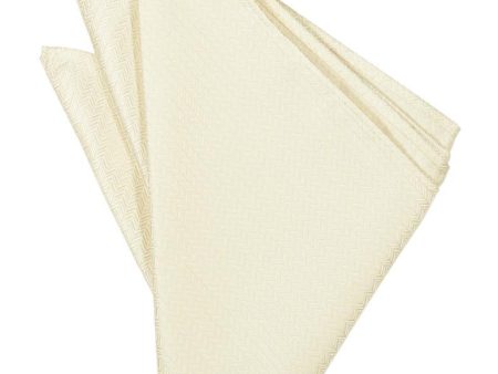 Ivory Herringbone Pocket Square Discount