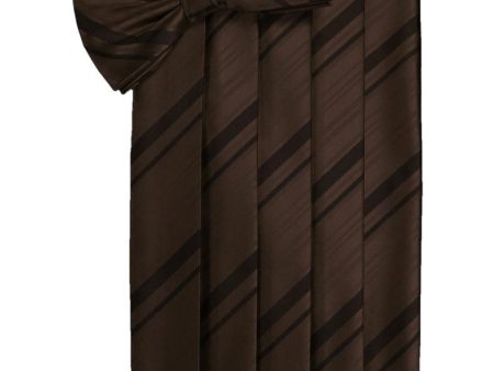 Chocolate Striped Satin Cummerbund Fashion