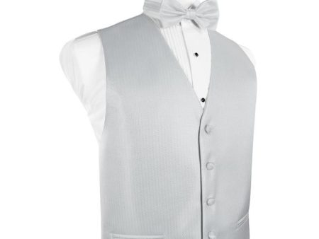 Platinum Herringbone Tuxedo Vest Sale