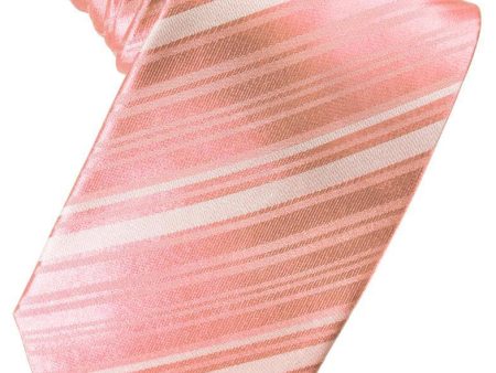 Coral Reef Striped Satin Necktie Online Sale