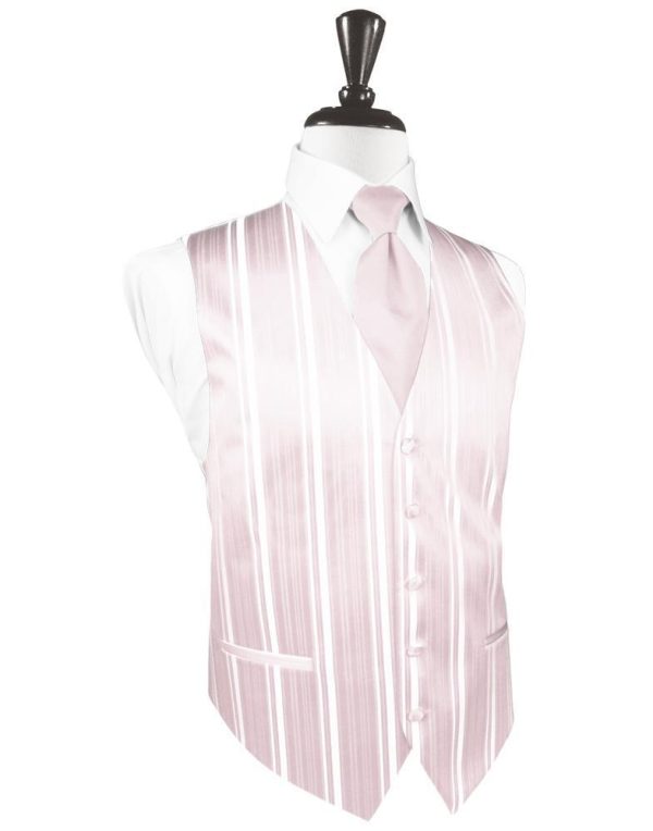 Blush Striped Satin Tuxedo Vest Online