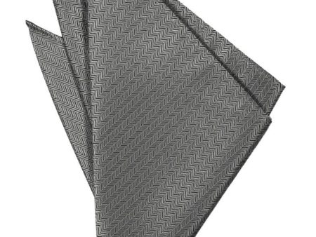 Silver Herringbone Pocket Square For Cheap