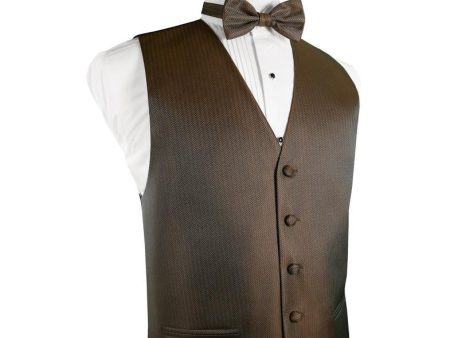 Espresso Herringbone Tuxedo Vest Online Sale