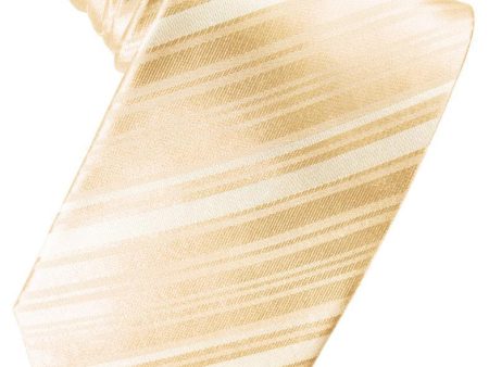 Peach Striped Satin Necktie Cheap