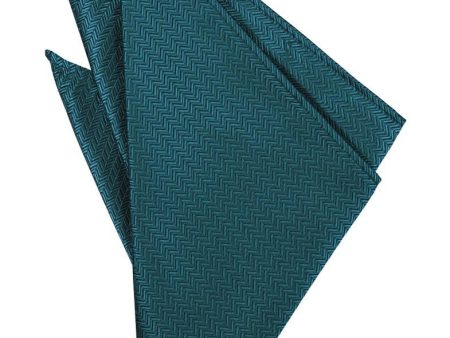 Teal Herringbone Pocket Square Online Hot Sale