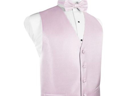 Pink Herringbone Tuxedo Vest Hot on Sale