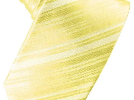 Canary Striped Satin Necktie Hot on Sale