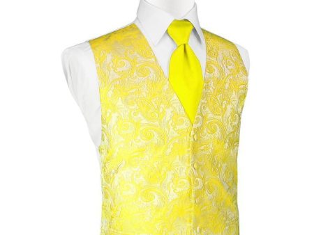 Lemon Tapestry Tuxedo Vest For Discount